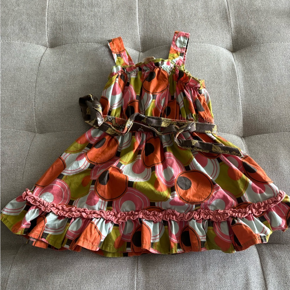 Matilda Jane Orange Red Ruffled Smocked Sundress